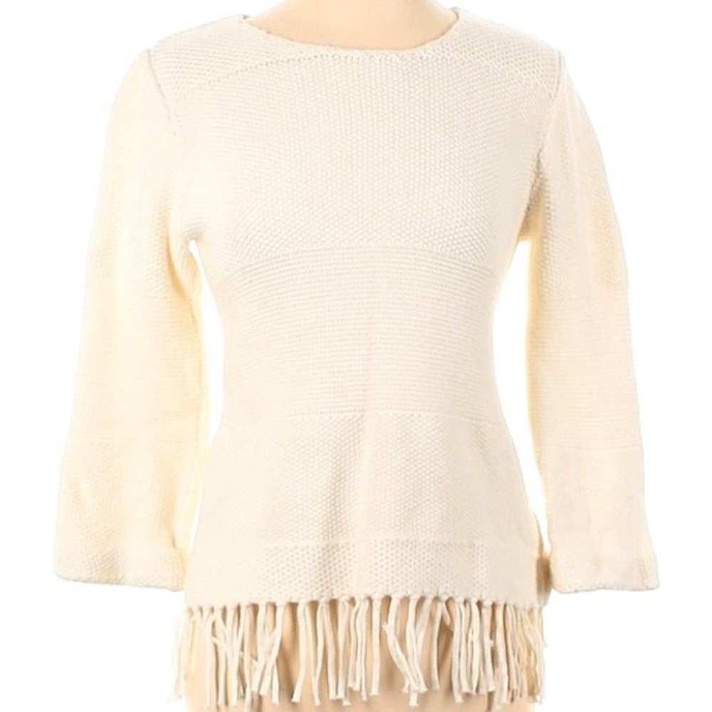 Burgess knit sweater with fringe hem